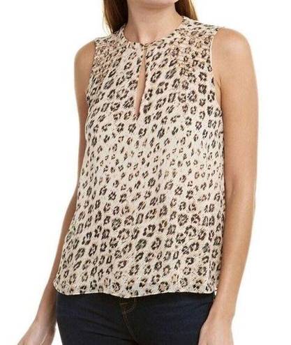 Joie  Corie Leopard Print Sleeveless Silk Tank Blouse Size Medium