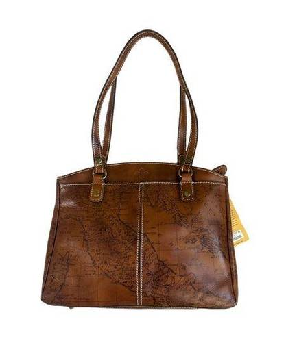 Patricia Nash  Poppy Tote In Riot Rust Big Map Print