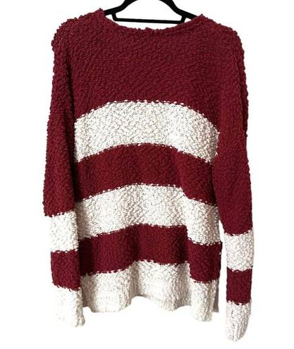 FAVLUX  Striped Popcorn Knit Oversized Sweater Sz Medium