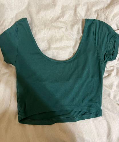 PacSun Ruched Crop Top Green