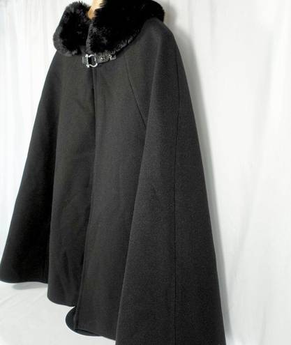 Apt. 9  Women's Faux-Fur Collar Cape in Black - One Size