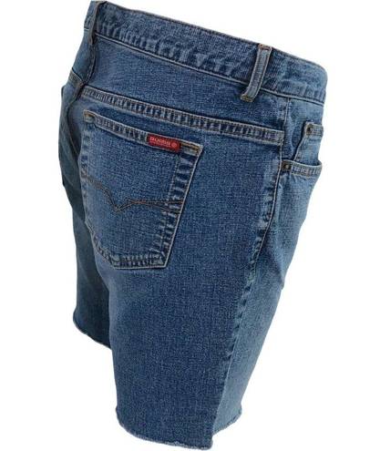 Guess  (32) Women's Y2K Blue Medium Wash Cut Off Bermuda Jean Shorts Denim