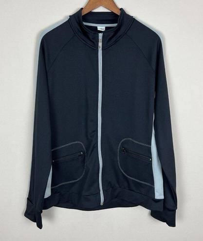 Alo Yoga Alo Track Jacket Womens XXL Black Full Zip Up Coolfit‎ Colorblock Pockets Active