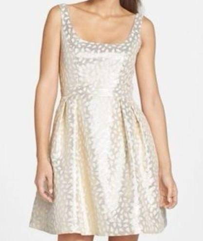 Shoshanna  Gold & Cream Party Dress Size 6