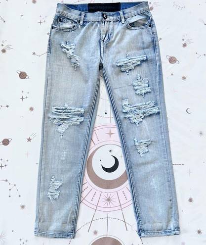 One Teaspoon Awesome Baggies Light Acid Wash Distressed Jeans