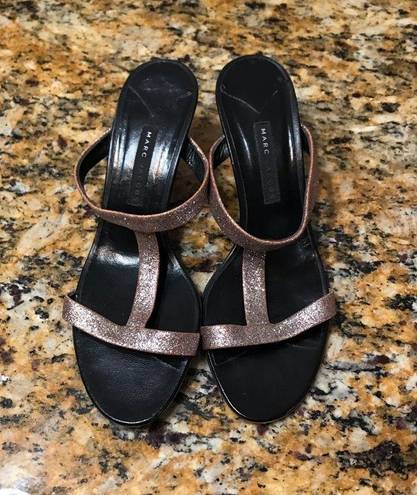 Marc Jacobs  T-Strap Pink Glitter Mules Sz7