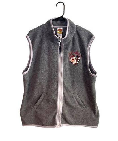 Looney Tunes  Tasmanian Devil Taz Gray Soft Zip Up Vest 22/24