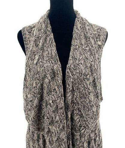 Artisan NY  Womens Open Front Knit Marled Long Cardigan Sweater Brown Large NWOT