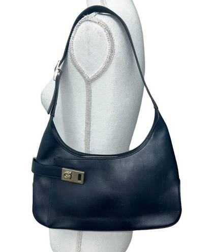 Salvatore Ferragamo  Gancini Leather Handbag Midnight Blue Hobo Bag