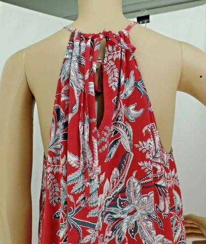 The Loft "" RED & GRAY PAISLEY PRINT SLEEVELESS SWING DRESS SIZE: XSP NWT