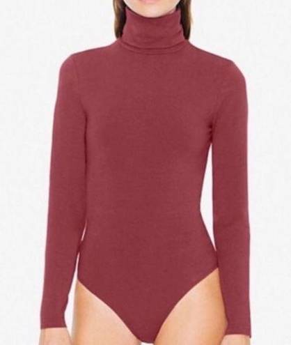 American Apparel  burgundy turtleneck bodysuit S