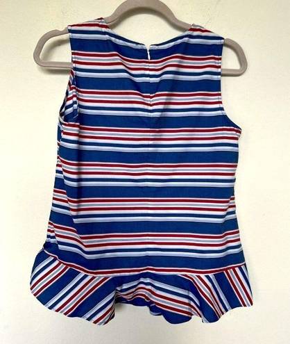 Tommy Hilfiger  Peplum Top SMALL red Blue nautical Striped Sleeveless