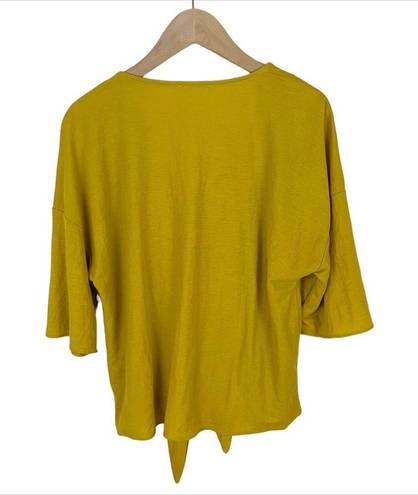 Mod Ref  Luca Tie Front Cropped Top Yellow Size Medium