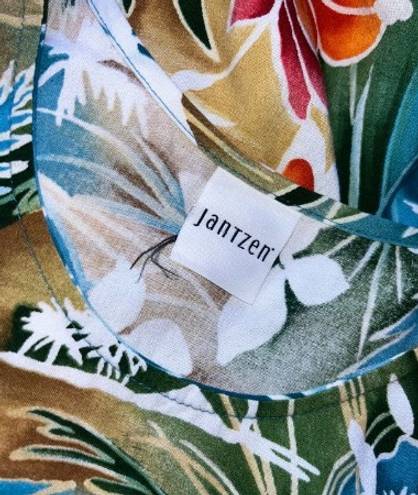 Vintage Jantzen Hawaiian rayon floral dress muumuu short M