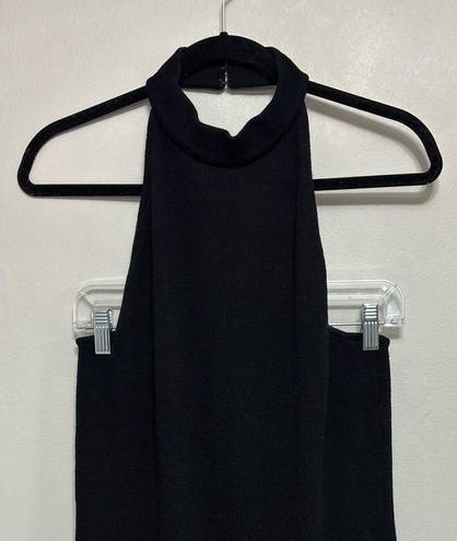 St. John  Collection Santana Knit Black Halter Midi Dress - Size 12