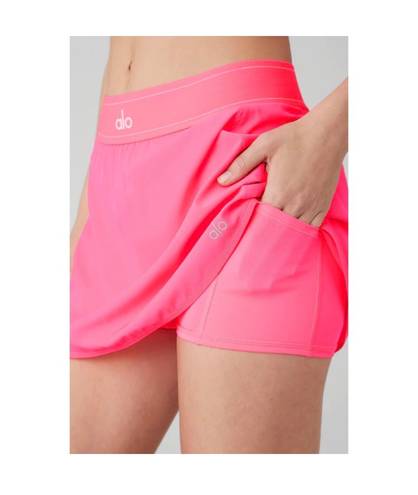 Alo Yoga Match Point Tennis Skirt Fluorescent Pink Coral S