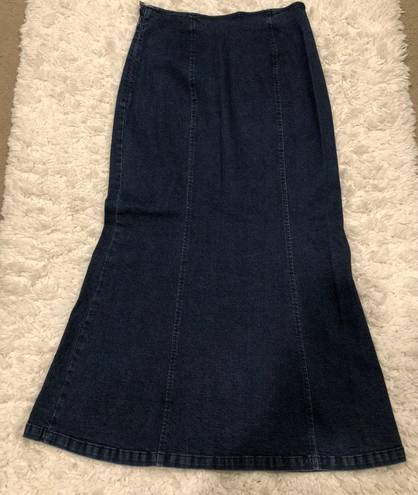 Talbots Dark Wash Denim Maxi Skirt