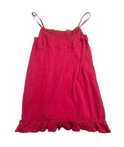 Gap Vintage Y2k Red Ruffled Lace Tank Top