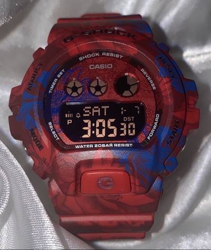 Casio Women's Red Floral Print G-Shock S Series Watch