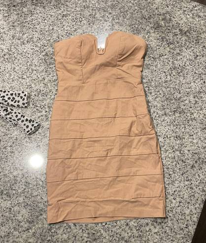 Charlotte Russe nude strapless dress