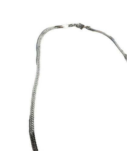 Monet Vintage  16" Silver Tone Herringbone Snake Chain Necklace