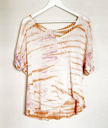 Young Fabulous and Broke  Womens‎ Multicolor Twister Tie Dye Linen T-Shirt Size S