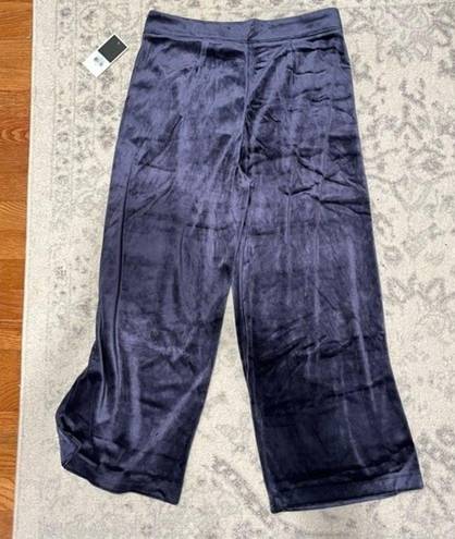 Juicy Couture NWT  Black Label Regal Blue Velour Cropped Wide Leg Pants Size M