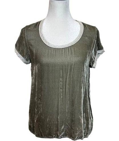 CP Shades  Velvet Elodie Silk Blend Tee Short Sleeves Green Women’s Size  XS