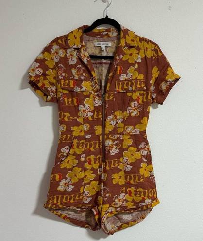 Urban Outfitters “Aloha” Redhook Linen Coverall Romper