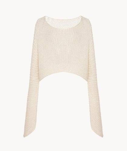 The Row  Stelle Top in Ecru Large Womens Knitted Sweater