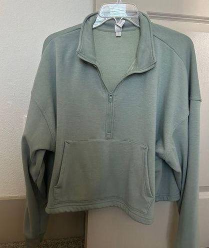 90 degree green cropped quarter zip Size L