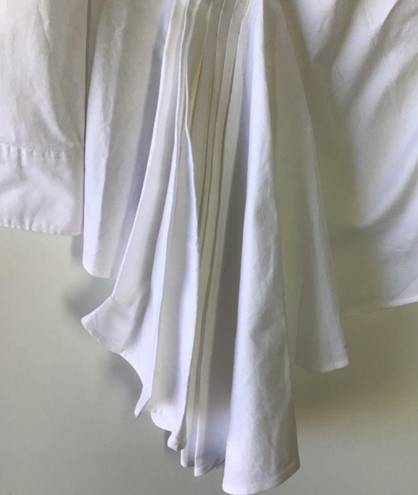 Natori cotton poplin side drape button doown Blouse White