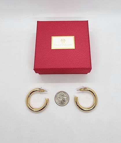 House of Harlow Gold C Hoop Earrings