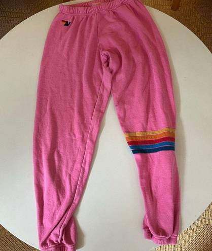 Aviator Nation  5 Stripe Pink Sweatpants