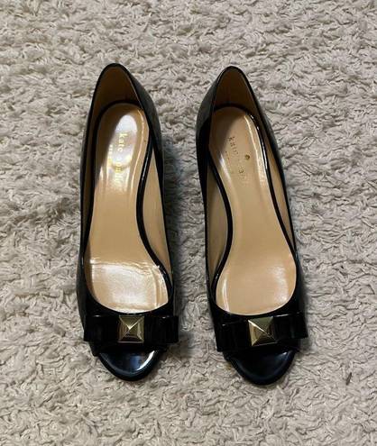 Kate Spade  Black Bow Wedge size 7B