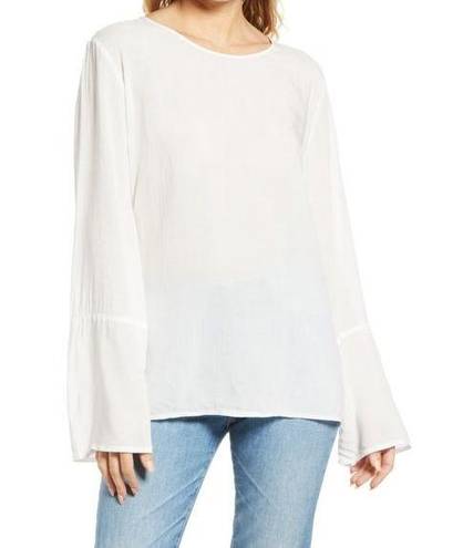 Treasure & Bond  Ivory Loose Soft Voile Shirt Flowing Sleeves Blouse