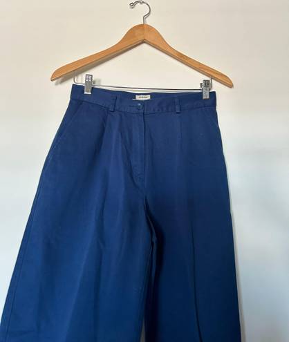 L.L.Bean Vintage High Waisted Navy Pleated Trousers 