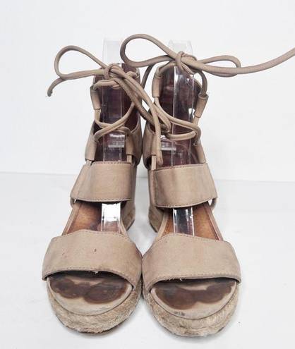 Frye  Roberta Ghillie Wedge Size 6 Women’s Tan Leather