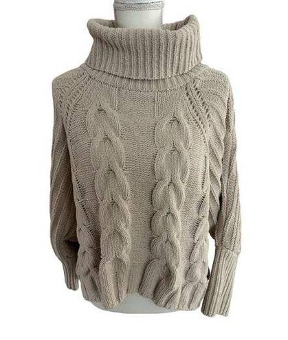 The Moon  & MADISON Beige Cable Knit Turtleneck Size Large