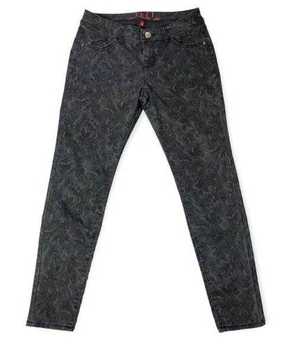 Elle  Black Lace Details Mid-Rise Skinny Jeans