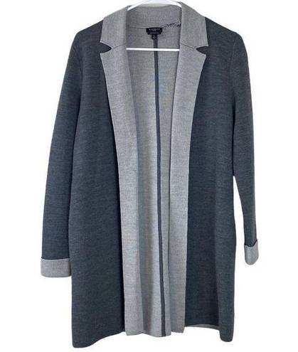 Talbots  Merino Wool Color block Long Open Front Cardigan Size S/P