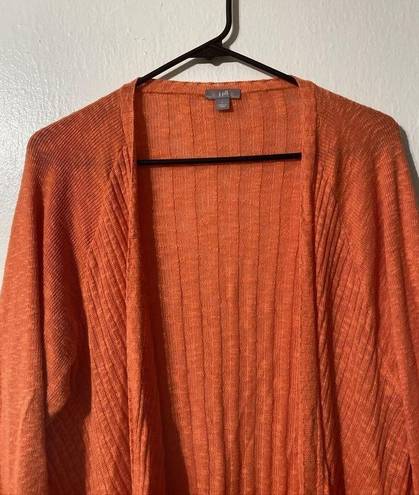 J.Jill  Cardigan Sweater Womens Large Orange Linen Blend Lagenlook Slouchy