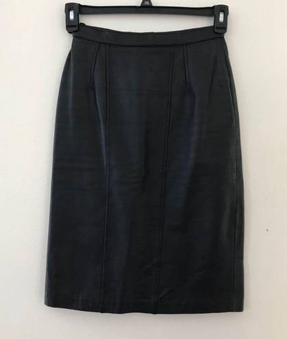 Vintage 90s High Waist Leather Skirt S/M Black