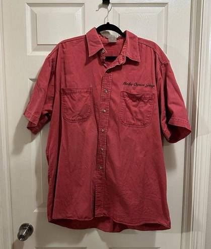 Harley Davidson  short sleeve button down shirt owners group Rocky Mountain rally