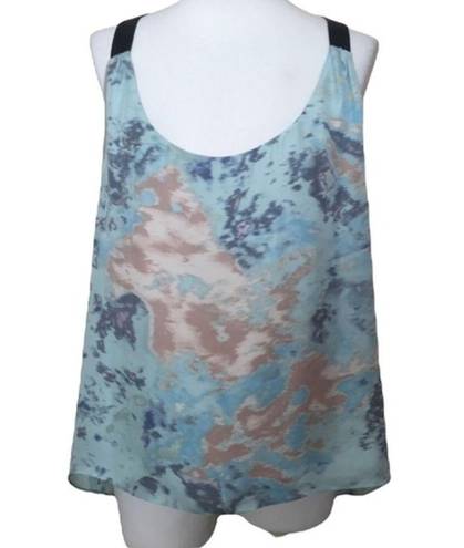 Rebecca Minkoff  WATERCOLOR LEATHER STRAP TANK TOP 0