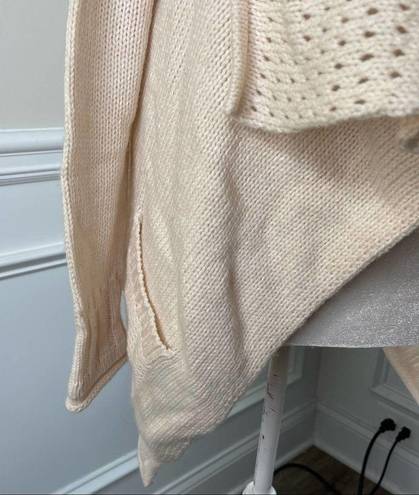 Michael Kors  cream waterfalls open sweater cardigan size medium