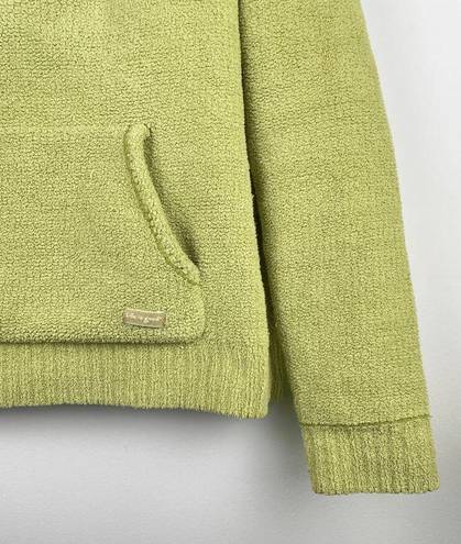 Life is Good  Women's Light Green Fuzzy Hoodie Pullover Sweater - Size M