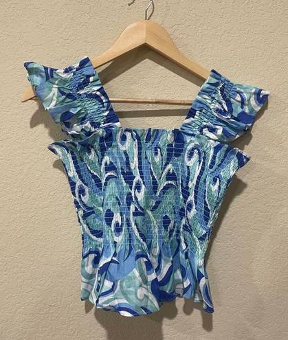 Hill House  the Paz top ocean kaleidoscope Size Small