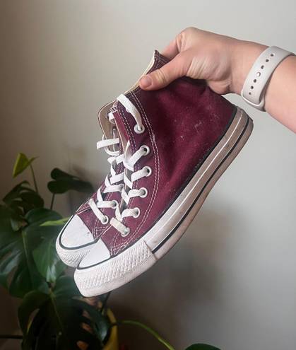 Converse Maroon High Tops Sz 9