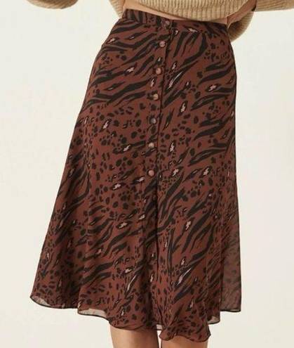 LPA Revolve  Ella Skirt in Filthy Animal Black & Brown Medium Midi